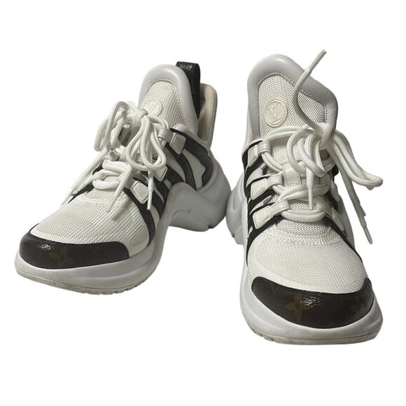 LOUIS VUITTON LV Arc Light Line Sneakers Blanc - Women's 556-080225 - Picture 1 of 6